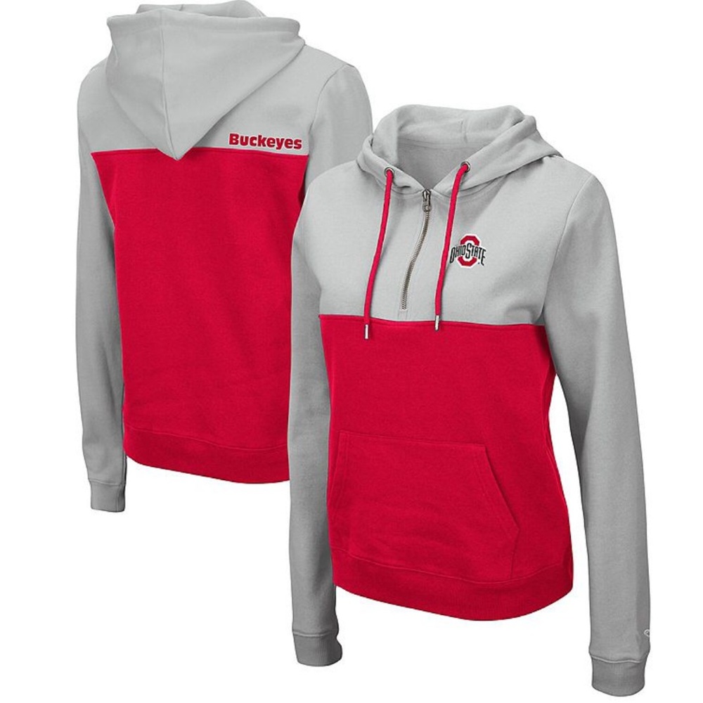 Colosseum Ohio State Red and Gray Women's Hoodie